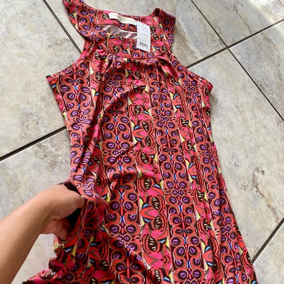 Tracy Negoshian Laney Bright Pink Red Print Shift Sleeveless Dress XL - Picture 8 of 10